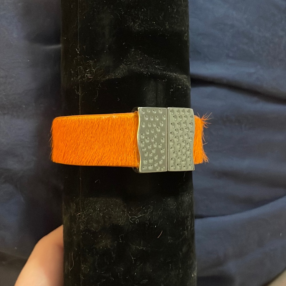 Orange  CALF Hair Haley Rustic Cuff!